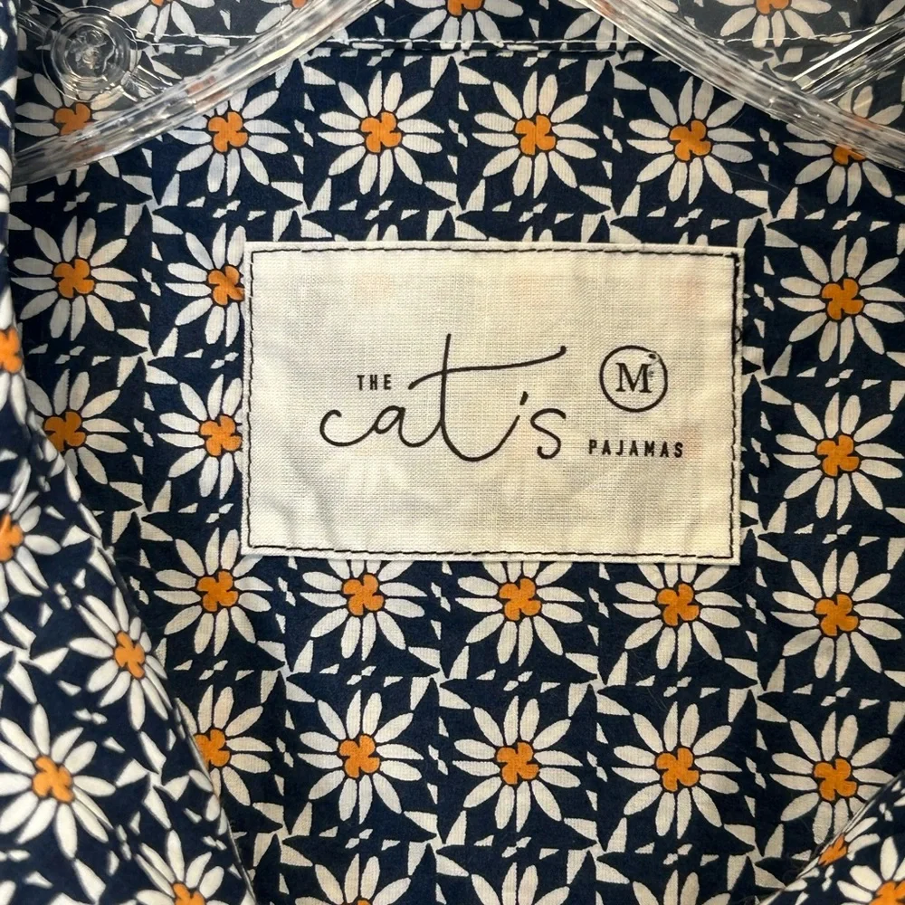 The Cat’s Pajamas Daisy Pattern Pajama Set with White Trim Size M - Picture 3 of 13